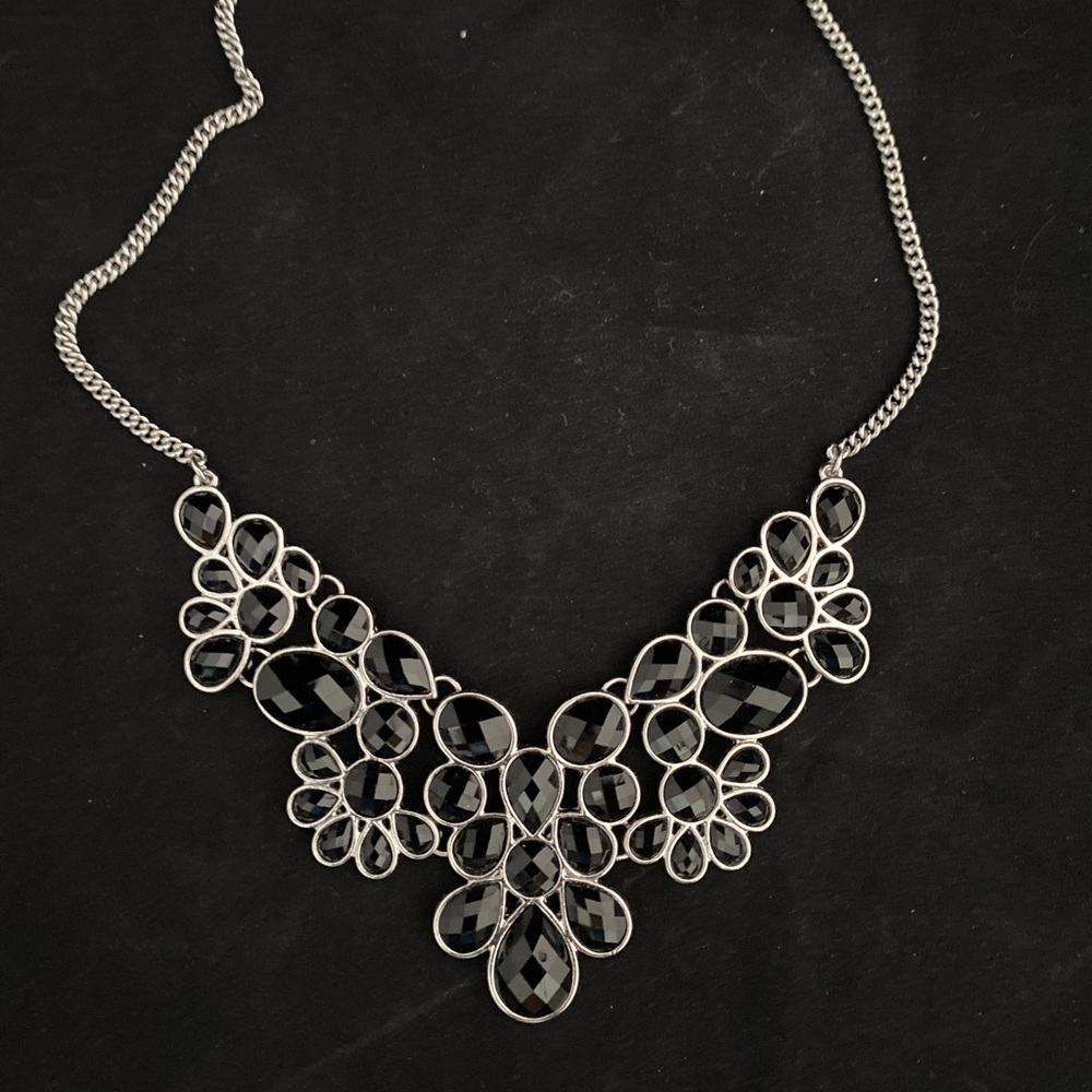 Black statement necklace
